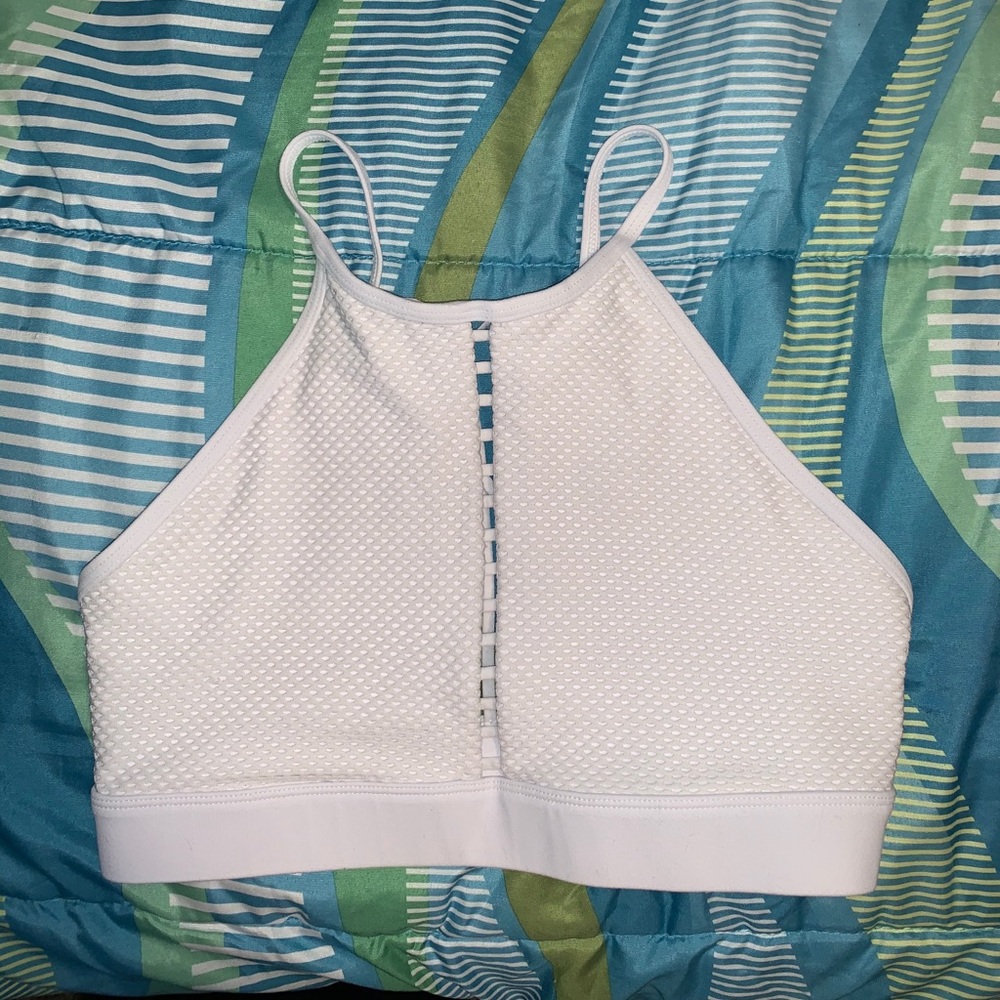 Lorna Jane White High-Neck Bra